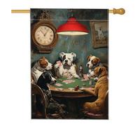 Bandiera per la casa dei cani, fantasioso tavolo da poker vintage nessuno verde tela da imballaggio decorativa su entrambi i lati bandiere per portico esterno per patio esterno cortile prato ingresso