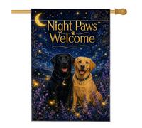 Bandiera per la casa dei cani, notte fantasiosa luna stelle blu notte doppia tela esterna grande bandiera da giardino per esterni cortile prato patio ingresso 71 x 101 cm