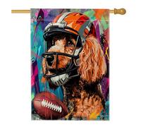Bandiera per la casa del cane barboncino 71,1 x 101,2 cm, double face, decorativa per esterni, per esterni, football americano, rugby, sport, cuccioli, bandiera, casa, giardino, giardino, giardino