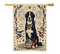 Bandiera per la casa del cane da montagna del Bernese, 71 x 101 cm, per esterni, stile vintage, verticale, in lino, per casa, 4 luglio, per cortile, cortile, decorazione per esterni