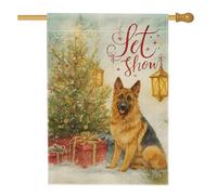 Bandiera per la casa del cane, lanterna natalizia per albero di Natale, verde su entrambi i lati, decorativa, per esterni, patio, prato, ingresso, campeggio, 71 x 101 cm