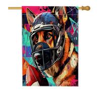 Bandiera per la casa del cane pastore tedesco, 71 x 101 cm, double face, decorativa per esterni, per esterni, football americano, rugby, sport, cuccioli, per cortile, casa, casa, giardino, giardino