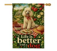 Bandiera per la casa del cane, rustico, panino estivo in iuta verde, double face, decorativa, per esterni, cortile, prato, patio, porta d'ingresso, 71 x 101 cm