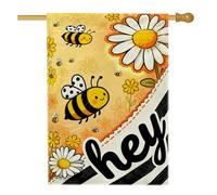 Bandiera per la casa delle api, con fiore di crisantemo primaverile giallo primaverile su entrambi i lati, decorativa, per esterni, patio, cortile, prato, ingresso, balcone, 71 x 101 cm