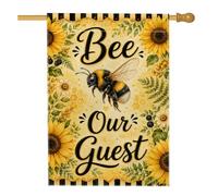 Bandiera per la casa delle api, estiva rustica girasole a nido d'ape gialla estiva su entrambi i lati, decorativa per esterni, cortile, prato, patio, porta d'ingresso, 71 x 101 cm