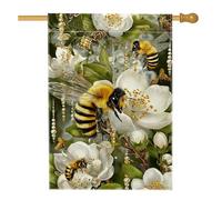 Bandiera per la casa delle api, fiore realistico a nido d'ape, in iuta gialla primaverile, su entrambi i lati, grande bandiera da giardino per esterni, cortile, prato, patio, porta d'ingresso, 71 x