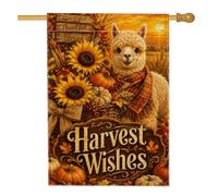 Bandiera per la casa in alpaca, rustica fantasiosa girasole zucche autunnali arancioni autunnali su entrambi i lati, in iuta, decorativa, per esterni, patio, cortile, prato, ingresso, balcone, 71 x