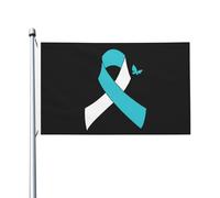 Bandiera per la consapevolezza del cancro cervicale, cortile, prato, decorazione esterna, 9,1 x 1,5 m