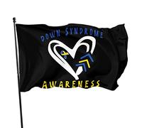 Bandiera per la consapevolezza della sindrome di Down, 3x5 piedi, con due occhielli in ottone, doppia cucitura, colori vivaci, anti-scolorimento