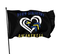 Bandiera per la consapevolezza della sindrome di Down, 3x5 piedi, con due occhielli in ottone, doppia cucitura, colori vivaci, anti-scolorimento