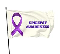 Bandiera per la consapevolezza dell'epilessia, 3 x 1,5 m, colore vivido e resistente allo sbiadimento, per esposizione all'aperto per tutte le stagioni