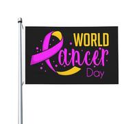Bandiera per la Giornata mondiale contro il cancro, 3 x 5 piedi, decorazione, bandiera bifacciale per esterni/interni, nera