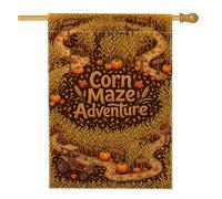 Bandiera per labirinto di mais, rustica stagionale zucche trattore autunnale arancione su entrambi i lati grande bandiera da giardino per esterni, patio, prato, ingresso campeggio, 71 x 101 cm