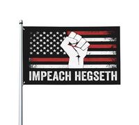 Bandiera per l'impeachment di Pete Hegseth, criminale di guerra, 3x5 bandiere da giardino per esterni