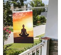 Bandiera per meditazione yoga, 0,9 m x 0,9 m, per esterni e interni, primavera, estate, autunno, inverno, da giardino, con occhiello, verticale su entrambi i lati, bandiere per feste per decorazioni