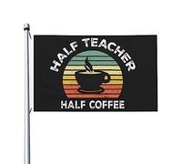 Bandiera per metà insegnante e metà caffè 3x5 Bandiere popolari per esterni su entrambi i lati Decorazione da parete per feste 9,1 x 1,5 m, Arazzo per metà insegnante e metà caffè per aula