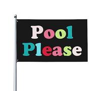Bandiera per piscina per favore, bandiera 3x5 piedi su un lato esterno, striscioni anti-sbiadimento dai colori vivaci, decorazione per esterni