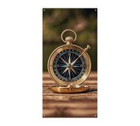 Bandiera per porta con bussola nautica a vela 90 x 180 cm, striscione per feste, cartello di benvenuto stagionale, decorazione verticale da appendere per portico, ingresso, giardino, decorazione