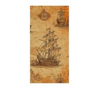 Bandiera per porta con nave e bussola, cartello di benvenuto, striscione per feste, decorazioni per feste di compleanno, per celebrazioni festive, 178 x 89 cm