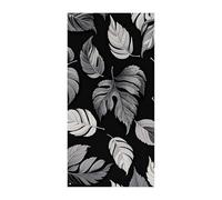 Bandiera per porta jacquard con foglie grigie nere 90 x 180 cm, striscioni per feste, cartello di benvenuto stagionale, decorazione verticale da appendere per portico ingresso decorazione da giardino