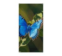 Bandiera per porta piccola farfalla blu 90 x 180 cm banner per feste cartello di benvenuto stagionale decorazione verticale porta appeso per portico ingresso decorazione giardino
