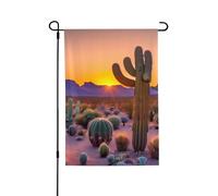 Bandiera per portico con cactus deserto tramonti su entrambi i lati, 71 x 102 cm, resistente striscione da cortile per giardino prato decorazione stagionale