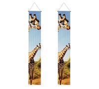 Bandiera per portico con giraffa selvatica per porta d'ingresso bandiera da appendere per vacanze stagionali portico segno di benvenuto per interni ed esterni decorazioni di laurea classe del 2025