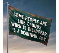 Bandiera per portico con scritta in inglese "Some People Are Like Clouds" - Bandiera alla moda, accessori per camera da letto (120 x 180 cm)