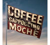 Bandiera per ragazzi che esplorano il mondo del caffè, bevande, decorazione per camera da letto, dormitorio universitario (152 x 244 cm)