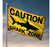 Bandiera per ragazzi con squalo e scritta in lingua inglese "Stay Safe In The Zone!", decorazione per porta della camera da letto, dormitorio universitario, 60 x 90 cm