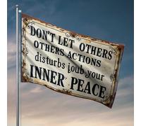 Bandiera per stanza ragazze mantenere la pace interiore tra disturbi esterni bandiera divertente bandiere per college dormitorio ragazze divertente marito G (60 x 90 cm)