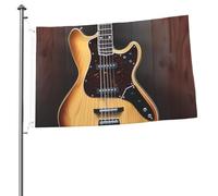 Bandiera per strumenti musicali a forma di chitarra, 0,6 x 0,9 m, stampa su entrambi i lati, bandiere da giardino per esterni, bandiere per vacanze, banner regalo con occhielli sfondo fotografico per