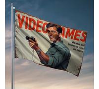 Bandiera per videogiochi camera da letto: tecnologia abusata nella scienza e nella medicina bandiera uomo Decor Country Decor (60 x 90 cm)