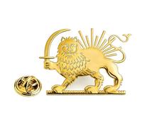Bandiera Persia Iran Flag Pin Bulk Vecchio Persiano Leone Iraniano Sole e Corona Broccio a taschino Accessori per abbigliamento Gioielli di eredità Regali (B- Leone e Sole in oro)