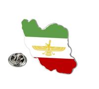 Bandiera Persia Iran Flag Pin Bulk Vecchio Persiano Leone Iraniano Sole e Corona Broccio a taschino Accessori per abbigliamento Gioielli di eredità Regali (D-Faravagh iraniano argento)