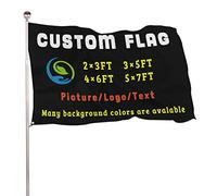 Bandiera personalizzata, 2 × 3/3× 5/4 × 6/5 × 8FT Bandiere decorative personalizzate, Stampa singola o fronte retro, Bandiera Personalizzato con Logo/Immagine/Parole per la Decorazione Esterna Prato