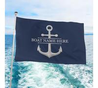 Bandiera personalizzata a doppia faccia per esterni, bandiera nautica con ancora personalizzata con nome e posizione della barca, regalo per capitano e decorazione nautica, 4 dimensioni