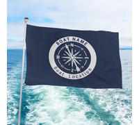 Bandiera personalizzata a doppia faccia per esterni, bandiera nautica personalizzata con nome e posizione della barca, regalo per capitano e decorazione nautica, 4 misure