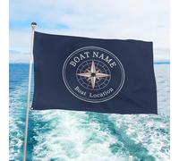 Bandiera personalizzata a doppia faccia per esterni, bandiera nautica personalizzata con nome e posizione della barca, regalo per capitano e decorazione nautica, 4 misure