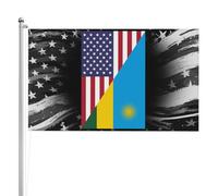 Bandiera Personalizzata America Rwanda Friendship Bandiera Pirati Gran Bandiera Da Giardino Per La Fattoria All'Aperto, Giardino, Decorazione Domestica, 90X150cm