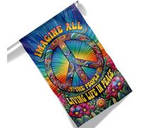 Bandiera Personalizzata American Hippie Peace Sign Blend For Independence Day Party Holiday Christmas Resistente Alle Intemperie Bandiere Decorazioni Stampata Flagge Per Business 90X150Cm