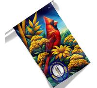 Bandiera Personalizzata American Kentucky State Cardinal And Goldenrod Flower Resistente Alle Intemperie Gran Bandiere Stampa Fronte-Retro Flag Per Cultural Display Events Business 90X150Cm
