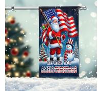 Bandiera Personalizzata American We Wish You Ameri Christmas Santa Claus And Snowman Stampata Bandiere Personalizzate Leggero Flagge Per Festivals Events Business 90X150Cm