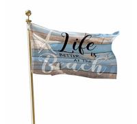 Bandiera Personalizzata Blue Wood Grain Life Is Better At The Beach