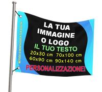 Bandiera personalizzata con Foto/Logo/Testo - Resistente alle intemperie e durevole - 4 misure - 2 opzioni di montaggio - Striscione personalizzato per esterni e interni, eventi o uso aziendale [164]