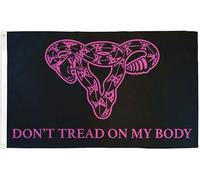 Bandiera Personalizzata Don't Tread On My Body Pink & Black Gadsden Womens