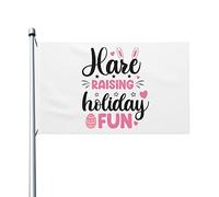 Bandiera Personalizzata, Easter Hare Raising Holiday Fun Resistente Allo Scolorimento Bandiere Da Giardino Per Giardino Esterno Bandierine Della Decorazione 90X150Cm