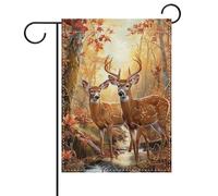 Bandiera Personalizzata Fall Sika Deer Wood Riverside Tree s Landscape
