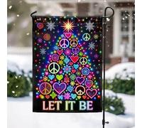 Bandiera Personalizzata Hippie Christmas Tree Let It Be Inspirational