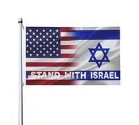 Bandiera Personalizzata Israel And United States We Stand With Israel Pray For Israel Bandiera Pirati All'Aperto Bandiera Da Cortile Per Barca, Camion, Cortile, 90X150cm